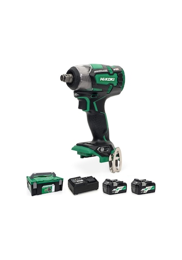 Hikoki WR18DBDL2 18Volt / 5.0 AH Li-ion Çift Akülü Kömürsüz Profesyonel Somun Sıkma Makinesi