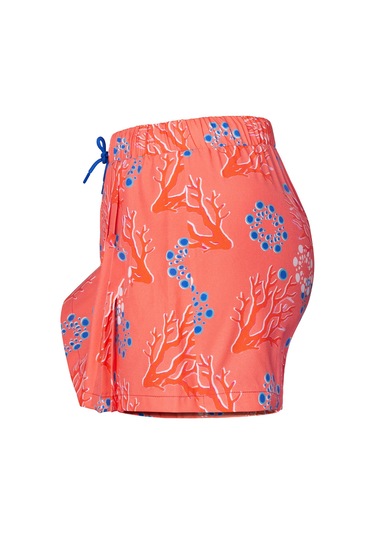 Anemoss Mercan Kadın Şort Etek Lastikli Bel, Bağcıklı, Pembe Desenli Yazlık Skort Çok Renkli