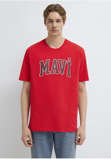 Mavi - Mavi Logo Baskılı Kırmızı Tişört 0611711-70467