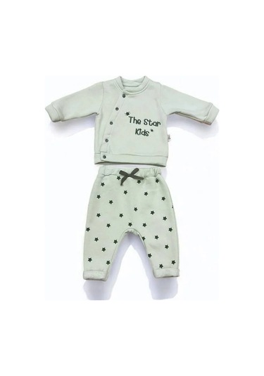 Bebek İkili The Star Kids Yazılı Şardonlu Eşofman Takım-15171 Mint