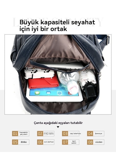 Ebedi Şans Büyük Kapasiteli Hırsızlığa Karşı Sırt Çantası-kahvere Kahverengi