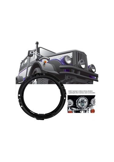 Xiyyadms Jeep Wrangler Jk 2007-2016 İçin 7 İnç Led Far Sabitleyici Braketi - Alüminyum Alloy, Titreme Azaltıcı Yaylı, Siyah