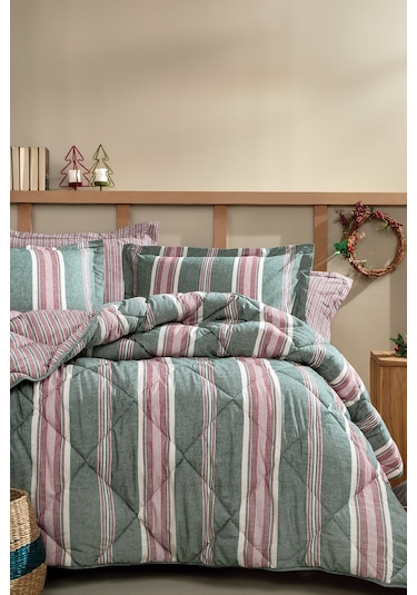 Yataş Bedding Chevron Tek Kişilik İpliği Boyalı Uyku Seti - Yeşil