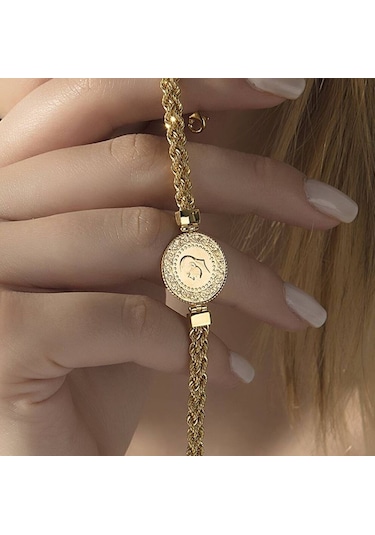 Çeyrek Altın Bileklik Ziynet Burgu Zincirli