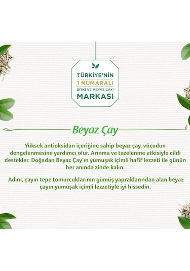 Doğadan Sade Beyaz Çay Bardak Poşet Çay 2 x 18'li