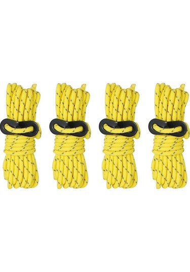 4 Adet / Set Cls Açık Kamp Yansıtıcı Rüzgar Geçirmez Kamp Destek Çubuğu Sarı