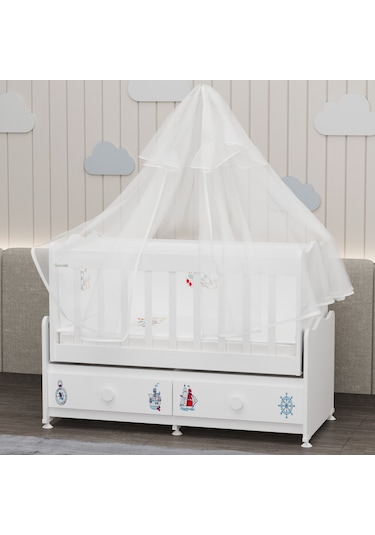 Elegant Yıldız 2 Bebek Odası Takımı Yatak Uykuseti - Denizci Beyaz