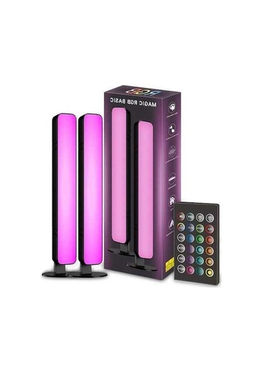 Besthome1 Rgb 7 Renkli 2'li Ambient Işık, 24 Tuşlu Kumanda, Usb Kontrol, Siyah Abs+pc Işıklar 14 Led X 2 Adet Siyah