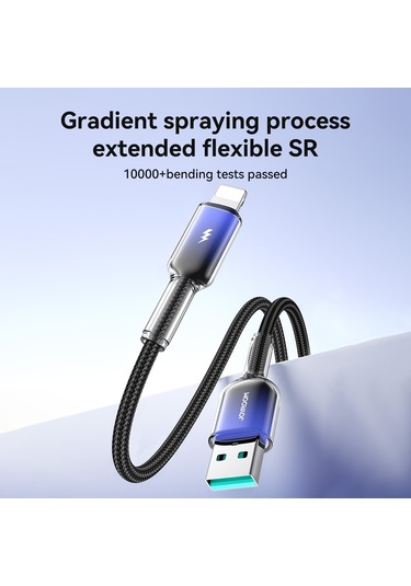 Joyroom S-a42 Crystal Clear Series Fast Charging Data Cable, Usb To 8 Pin Cable, Length: 1.2m Black