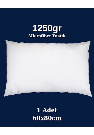 Solivane Microfiber Kumaş 1250gr Beyaz Yastık Premium 60x80cm Otel Serisi Beyaz