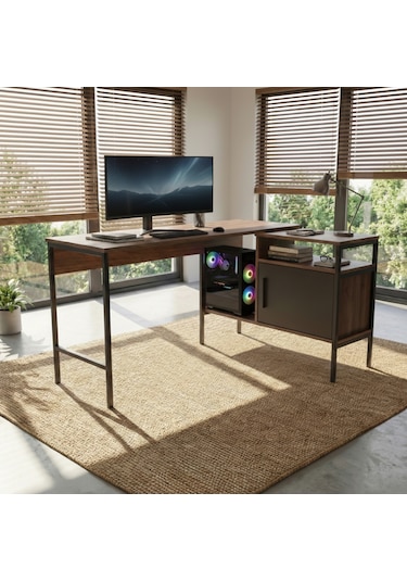 Lagomood Modulago Ofis Masa Takımı Antrasit Ceviz Antrasit - Ceviz