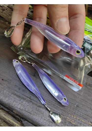 Fish Arrow Flash J Spin Elastomer 10cm 4'' 03 Lake Smelt Silver Silikon Balık 3 Adet