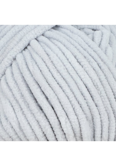 Kadife Yün Buz Mavisi Gri 100gr %100 Polyester Yumuşak Pofuduk Örgü İpi