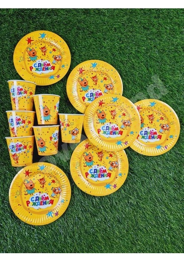 Love Land Parti İçin Tek Kullanımlık Üç Kedi 12 Kişilik Sofra Takımı 168019414 Diğer