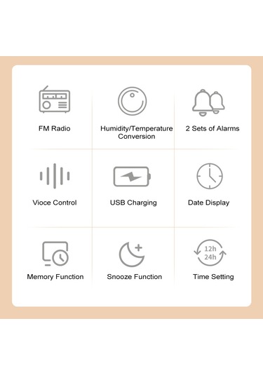 Büyük Led Ekranlı Dijital Çalar Saat 0-100% Dimmer Siyah