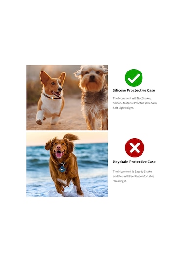 Airtag Silikon Kılıf Evcil Hayvan Tasmasına Takılan Arkası Kapalı