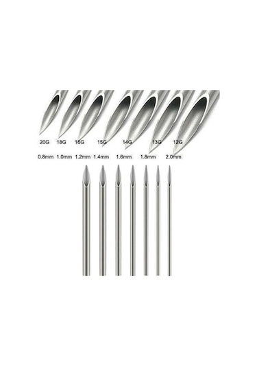 5 Adet Steril Delme İğneleri Paslanmaz Çelik Diş Açma Takı İçin Keskin Bir Kerelik Delme İğneleri A Çok Renkli