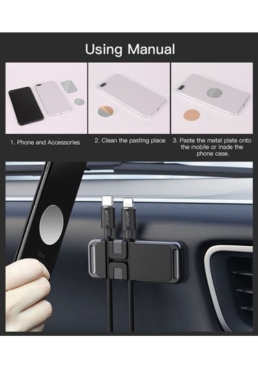 Wisdomselect C113 Araba Çinko Alaşım Manyetik Telefon Tutucu Levha Siyah Direksiyon Evet Hayır Twnx9u