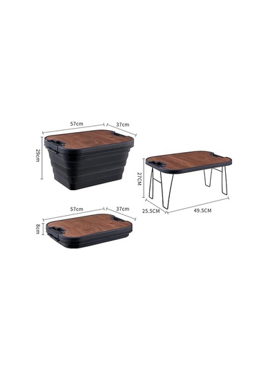 Katlanır Kamp Piknik Sepeti Siyah