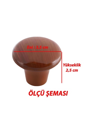 Sert Plastik Mantar Düğme Kulp Ceviz Dolap Mobilya Mutfak Dolabı Çekmece Kapak Kulpu Kulbu