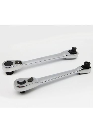 Pazly Tornavida Soket Hızlı Cırcır Çift Anahtarı 14" Inch Rod
