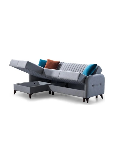 Kiel Yataklı Köşe Koltuk Takımı - Gri