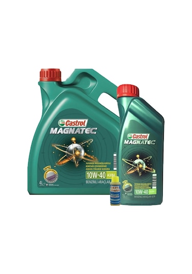 Castrol Magnatec 10W-40 A3/B4 Motor Yağı 4 L + 1 L + Cam Suyu 80 ML