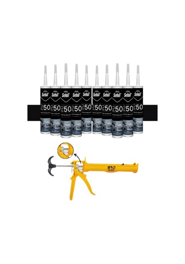 Selsil Pu Mastik 280 Ml Siyah 10 Adet ,alüminyum Tabanca Siyah