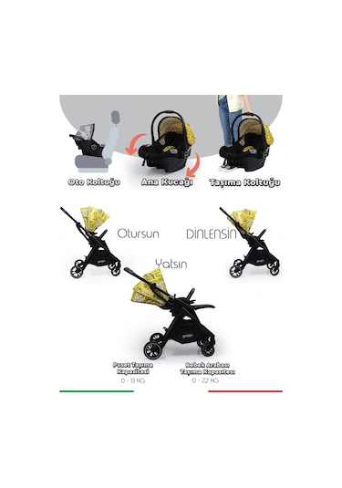 Prego Axis 360 Derece Dönebilen Oturma Üniteli Çift Yönlü Bebek A