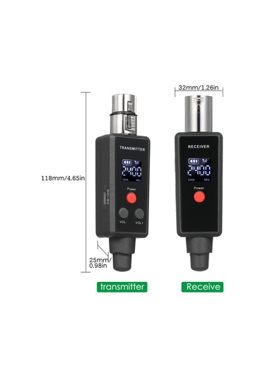 Xindoker Kablosuz Aktarım Sistemi - Mikrofon Ve Enstrüman Dönüştürücü, Kablolu Dinamik/kondansatör Mikrofon Uyumlu, Gri Renk