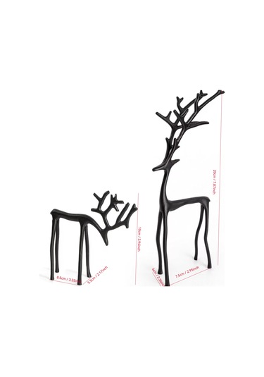 Moveevo Büyük Boy Siyah Asevi Eliflik Heykeli - Modern Metal Dekoratif Noel Figürü, Ev Ofis Mutfak Odası Süs Eşyası