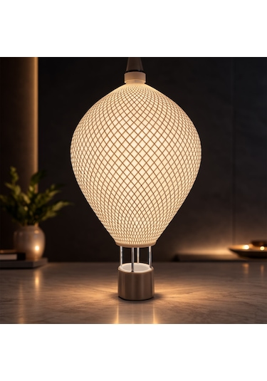 Fibrika Store Auraballoon Modern Abajur Abajur Ve Dekoratif Gece Lambası Beyaz