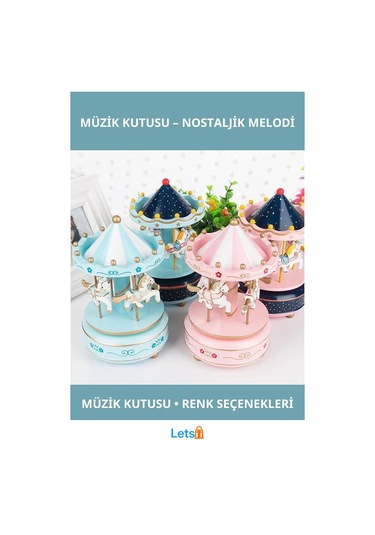 Renkli Atlı Karınca Müzik Kutusu Şık Dekoratif Hediye