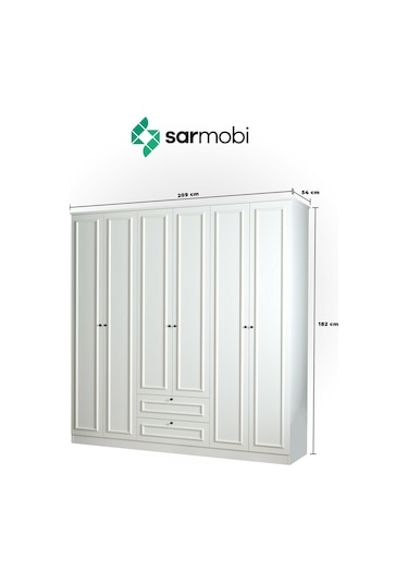 Sarmobi Mira 6 Kapaklı 2 Çekmeceli Dolap 54mra600103ayay Bej