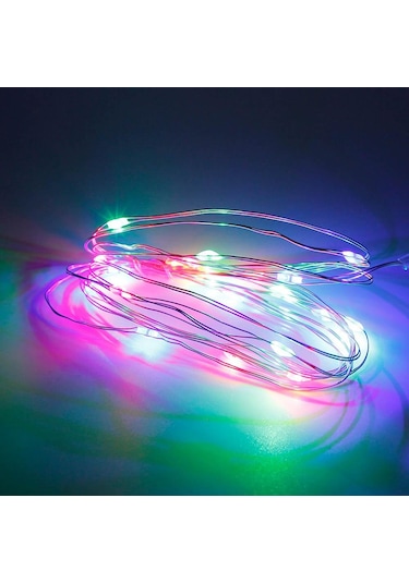 Çok Renkli 1m 2m 3m 5m Led Dize İşıklar Gümüş Tel Peri 10-50 Leds Çelenk Ev Noel Ağacı Düğün Parti Dekorasyon 1m 10leds Çok Renkli