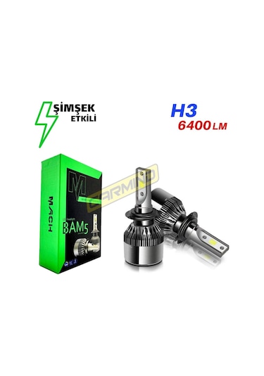 Mach Bam5 H3 Led Xenon Şimşek Etkili 6400 Lm