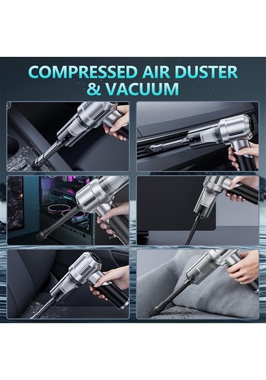 Crackedice El Tipi Araba Süpürgesi Kablosuz Katlanabilir Araba Süpürgesi