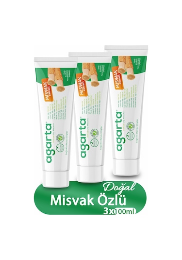 Agarta Doğal Misvak Özlü Diş Macunu 3 x 100 ML
