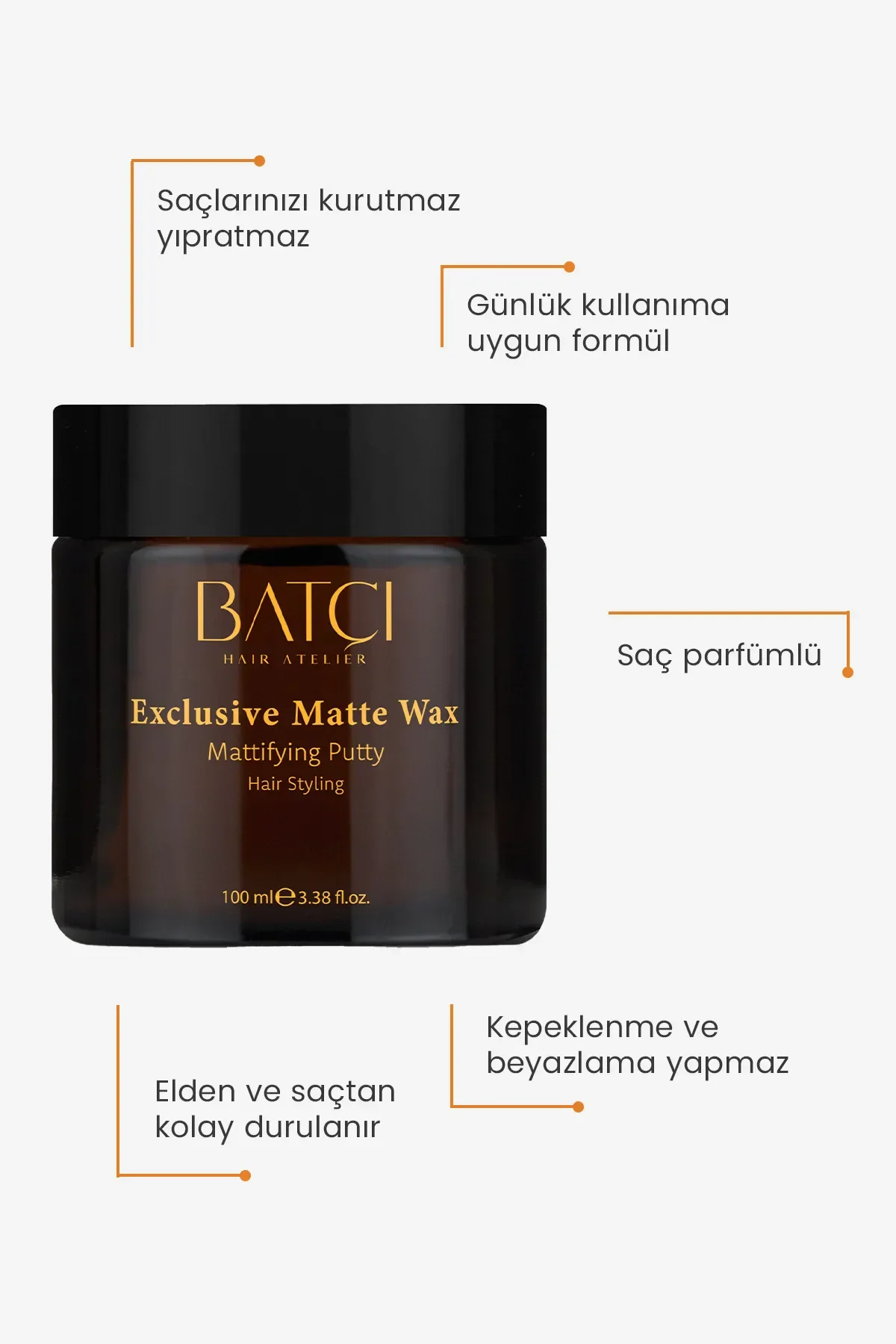 Exclusive Matte Kum Içerikli Yumuşak Sürüm Güçlü Tutucu Mat Wax 100 Ml