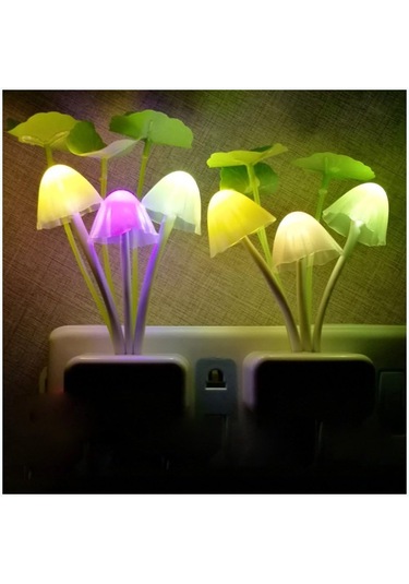 Jeehugo Led Otomatik Işık Sensörlü Renk Değiştiren Mantar Mavi Lambası, 110v-240v 0.2w, Çocuk Ve Yetişkinler İçin, Güneşin Batışında Açılır Güneşin Doğusunda Kapanır, Abd Şarj Ucu Diğer