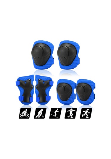 Hallow-çocuklar Diz Pedleri Set 6 İn 1 Koruyucu Dişli Kiti Y12573bl