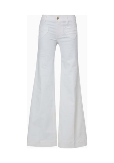 Alice And Olivia Slay Heart Cepli Düz Paça Pantolon Bej