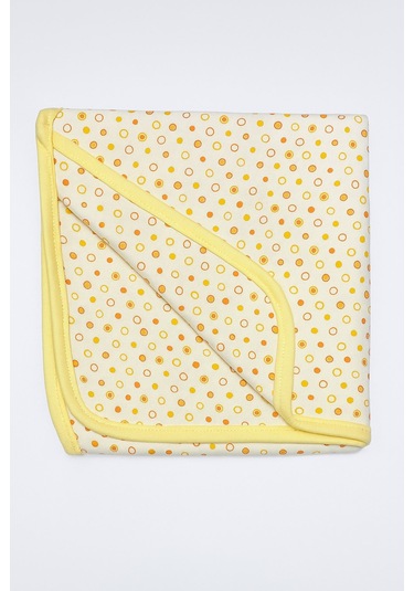 Puanlı Erkek Bebek Penye Battaniye 88x88cm - Standart / Sarı Sarı