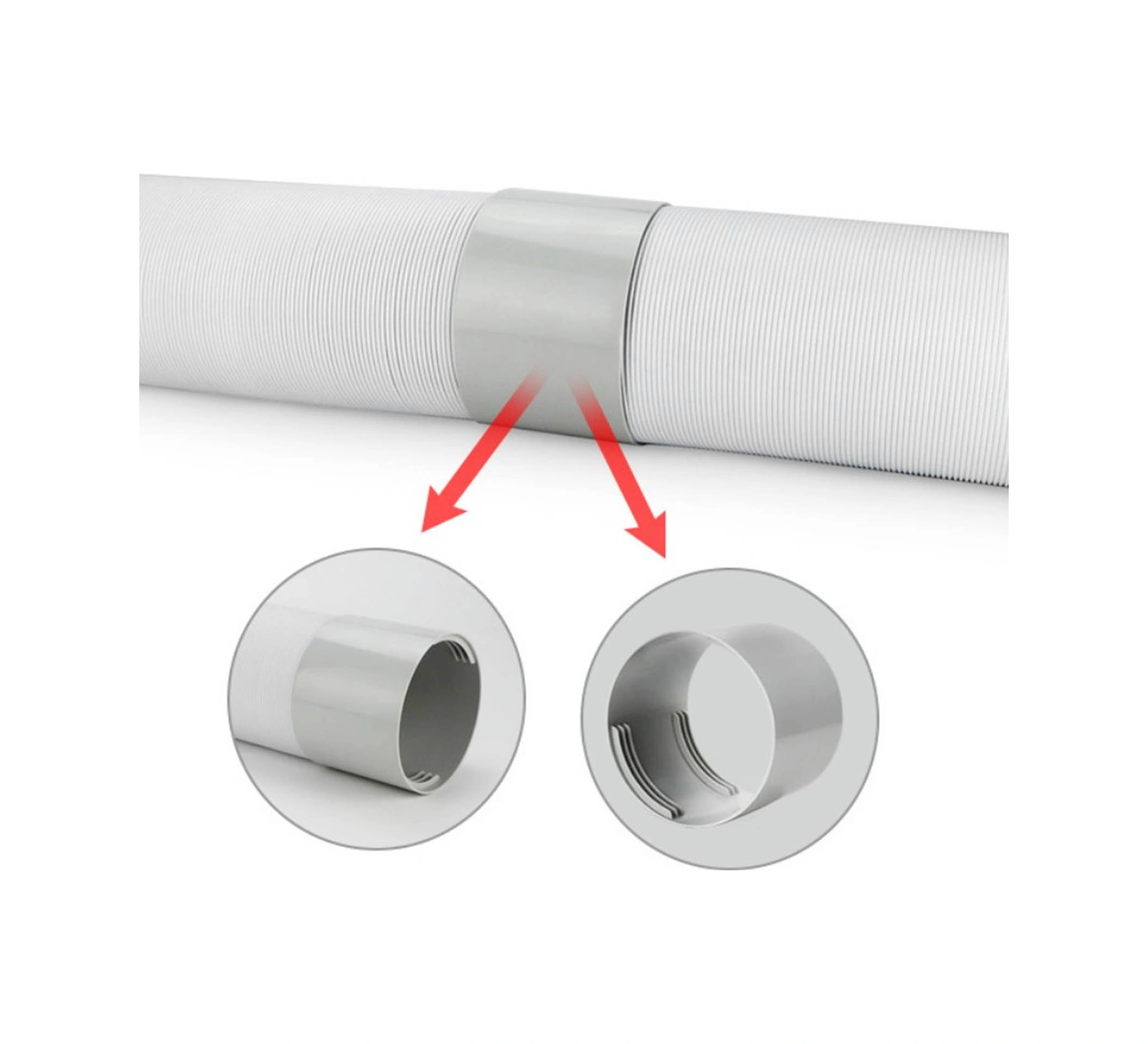 Geeroyoo Ev Tipi Taşınabilir Klima İçin Abs材质li 150mm 5.9 İnç Egzoz Hortumu Bağlantı Elemanı, Saat Yönü/saatin Tersi İplikli, Sağlam Bir Lehimle, Kolay Kurulum, Ev通用配件