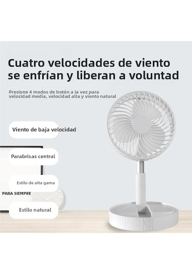 Geri Çekilebilir Fan Usb Şarj Edilebilir Katlanabilir Taşınabilir Mini Elektrikli 3600mah-beyaz,