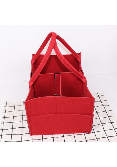 Dianziye Bebe Bezi Felt Depolama Çantası - Ev Ve Seyahat İçin Organize, Hafif Ve Dayanıklı, Gri, 34x24x18 Cm Gri