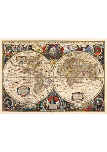 Ks Games 2000 Parça 17. Yüzyıl Dünya Haritası Puzzle - Hendrik Hondius