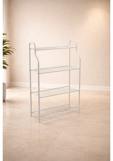 Modern Beyaz 4 Katlı Metal Çiçeklik Standı: Çok Amaçlı Mutfak,kitaplık&dekoratif Lüks Stand