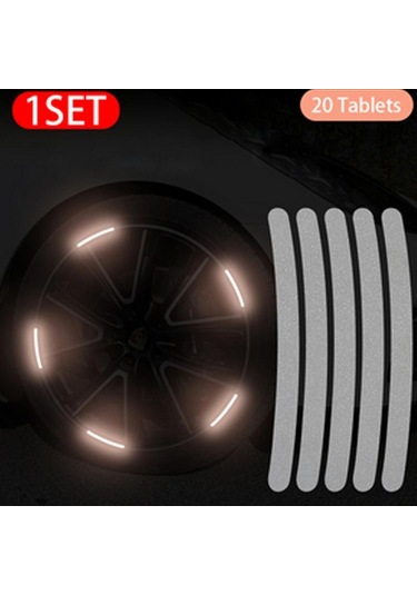 Beyaz 20 Adet Araba Tekerleği Yansıtıcı Etiket Lastik Tekerlek Göbeği Yansıtıcı Etiket Kişiselleştirilmiş Vücut Aydınlık Çıkartmalar 20pcs