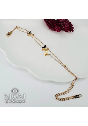 Gold Çelik Bileklikler 16+5 Cm Uzatma Payı - Kbl0098 Çok Renkli